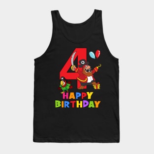 4th Birthday Party 4 Year Old Four Years Tank Top